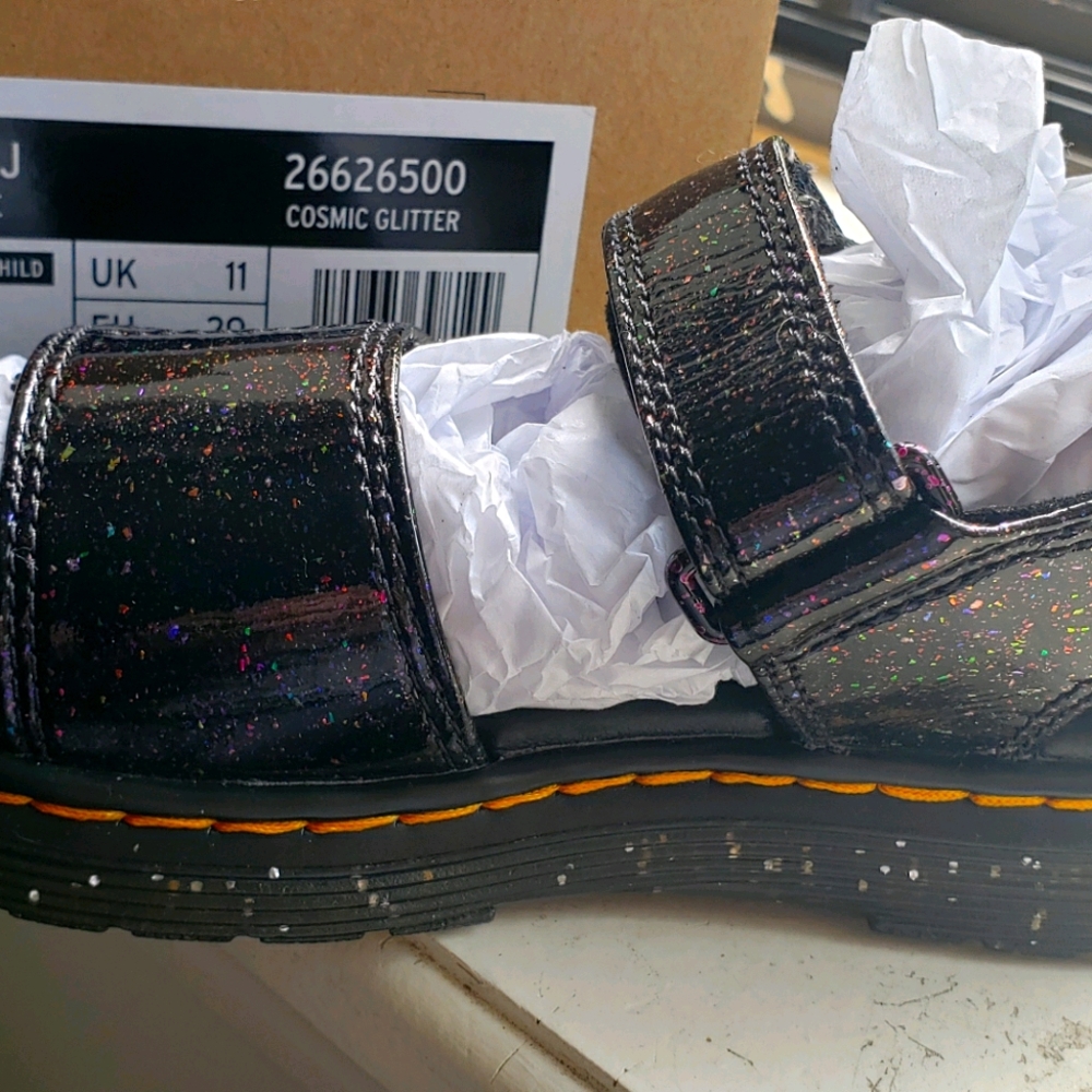 Purple doc martens sandals